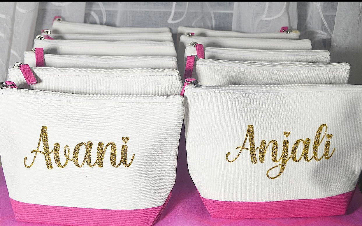 Pink Gusset Bottom Canvas Make Up Bag