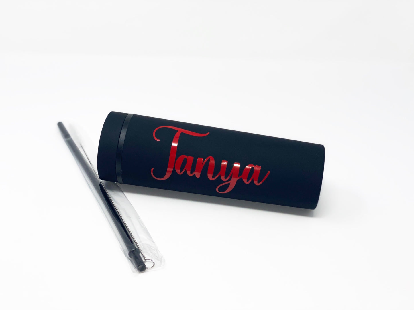Skinny Matte Acrylic Tumbler with Straw