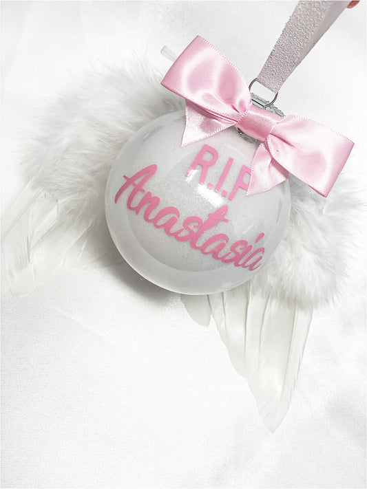 White Angel Wing Ornament