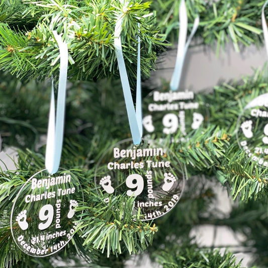 Birth Stat Acrylic Ornaments