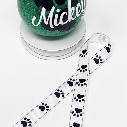 Dog Paw Ornament with Paw Ribbon